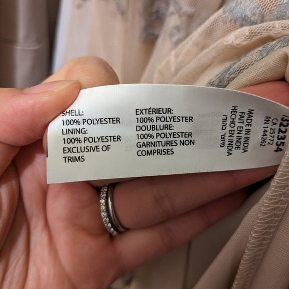 NWT Dex Light Peach chiffon Dress with pastel flowers size XS - Picture 11 of 11